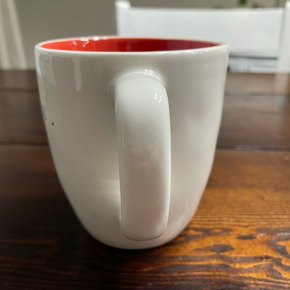 NWOT Rae Dunn OUT OF OFFICE Coffee Mug Tea Cup Cursive Font Red Inside READ - Picture 5 of 8